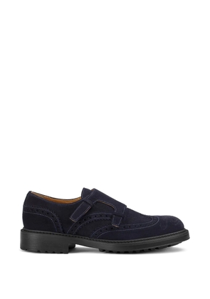 Doucal's brogue-detail double-strap monk shoes - Blue