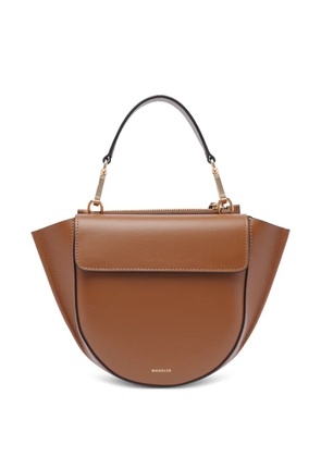 Wandler Mini Hortensia leather clutch bag - Brown
