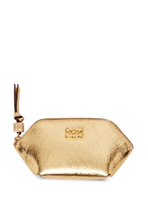 GANNI Bou crushed-effect coin purse - Gold