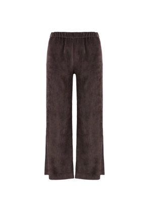 F.It corduroy-effect elasticated trousers - Brown