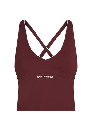 Karl Lagerfeld contrast-piping athleisure tank top - Red
