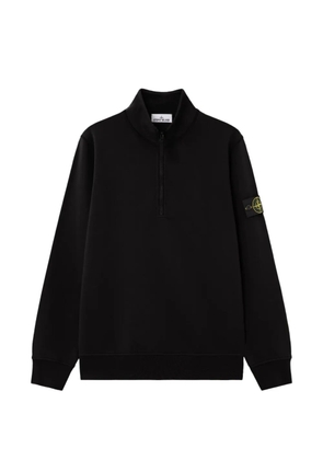 Stone Island 6100070 organic-cotton fleece regular-fit half-zip sweatshirt - Black