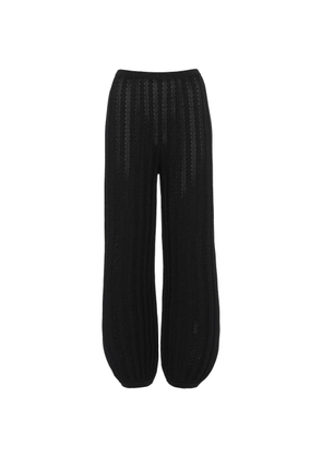 ERES Longitude pointelle-knit trousers - Black