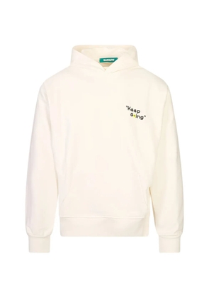 BARROW Keep Going-print hoodie - Neutrals