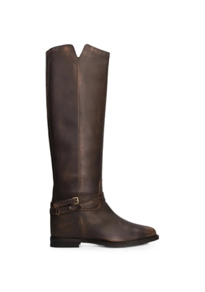 Via Roma 15 buckle-strap knee-high boots - Brown
