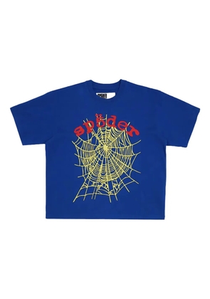 SP5DER spider web logo T-shirt - Blue