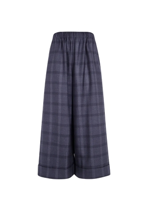 Daniela Gregis check-pattern palazzo pants - Blue