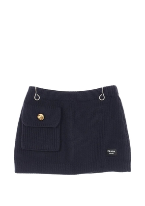 Prada Pre-Owned 2010s knit pocket mini skirt - Blue