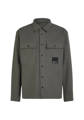 Karl Lagerfeld Jeans logo-patch flannel shirt - Grey