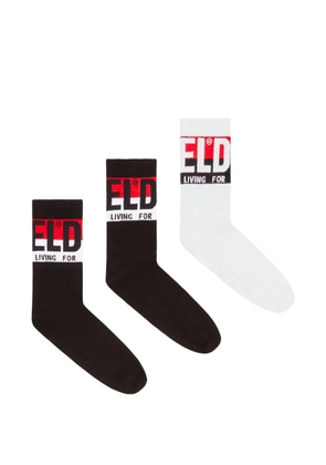 Diesel three-pack of socks with logo cuffs - Black