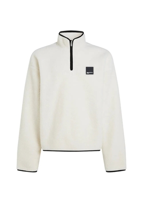 Karl Lagerfeld Jeans boxy half-zip fleece sweatshirt - White