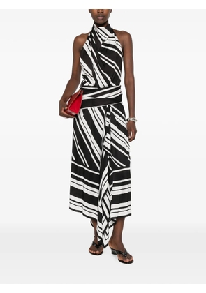 Brandon Maxwell Marin draped-bodice midi dress - Black