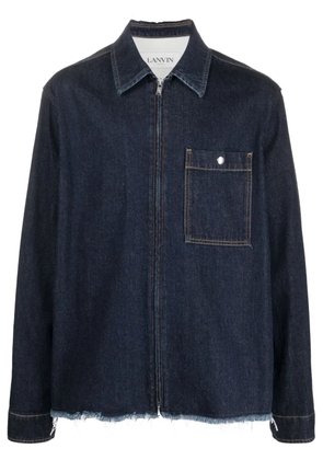 Lanvin raw-cut zip-up denim jacket - Blue