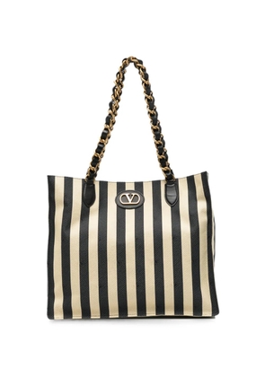 Valentino Garavani VLogo Signature striped shoulder bag - Black