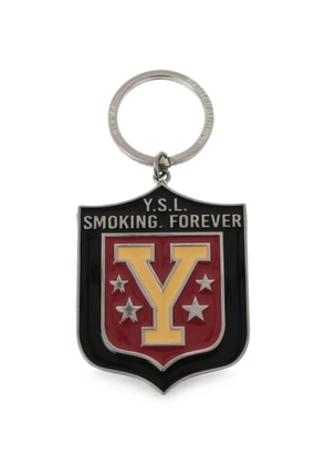 Saint Laurent Smoking Forever enamelled keychain - Black