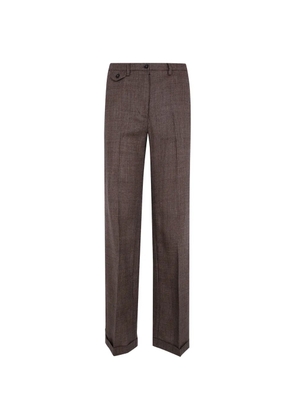 Seventy houndstooth-pattern wool trousers - Brown