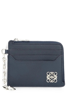 LOEWE Anagram square coin cardholder in pebble grained calfskin - Blue