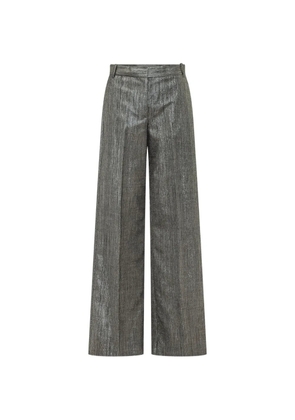 PINKO metal wool-blend palazzo trousers - Grey