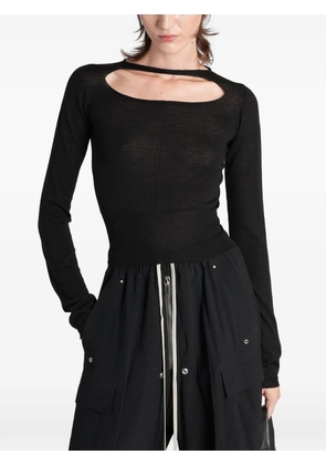 Rick Owens cut-out ribbed-trim top - Black