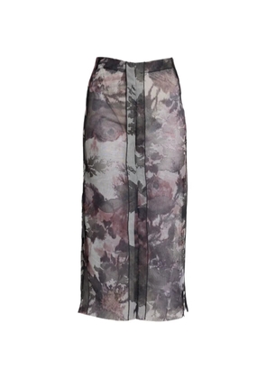 ERDEM floral-print jacquard skirt - Grey