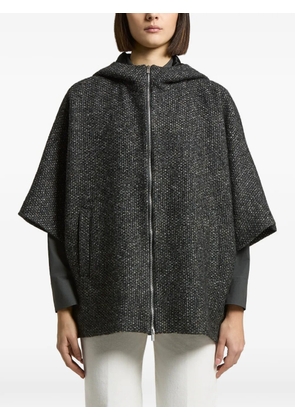 Peserico hooded bouclé-knit cape - Grey