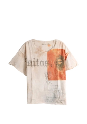 SAITOS 783 Anchor graphic-print distressed-effect T-shirt - Neutrals