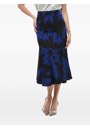Stella McCartney Haya floral satin skirt with flared hem - Black