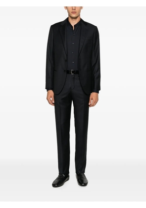 Giorgio Armani mandarin-collar long-sleeve shirt - Blue