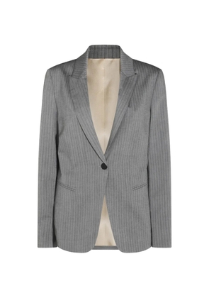Alberta Ferretti herringbone-pattern single-breasted blazer - Grey