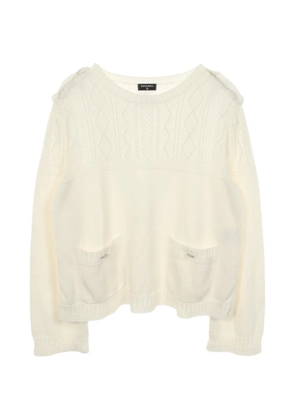 CHANEL Pre-Owned 1986-1988 Cocomark-button sweater - White