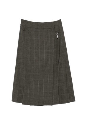 Simone Rocha Prince of Wales check pleated skirt - Grey