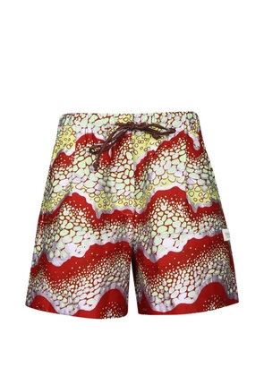 Atelier Vlisco Bubble Waves drawstring shorts - Red