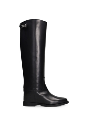 Via Roma 15 rear-zip-fastening knee-high boots - Black