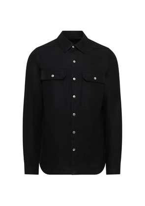 Rick Owens fw26 Tower outershirt in black ramie moleskin