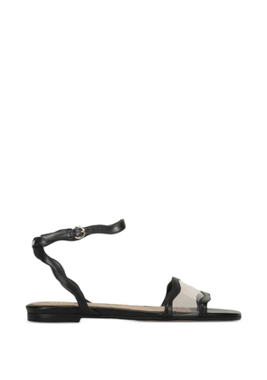 RED(V) wavy-strap transparent sandals - Black