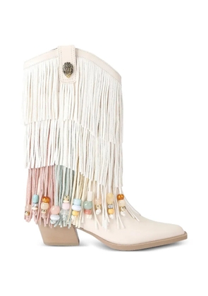 Kurt Geiger London fringed beaded boots - Neutrals