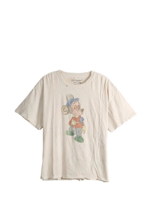 SAITOS distressed graphic-print T-shirt - Neutrals