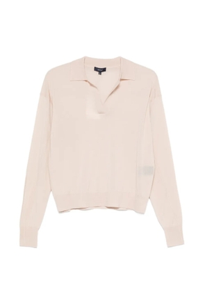 Soeur polo-collar long-sleeve wool T-shirt - Pink
