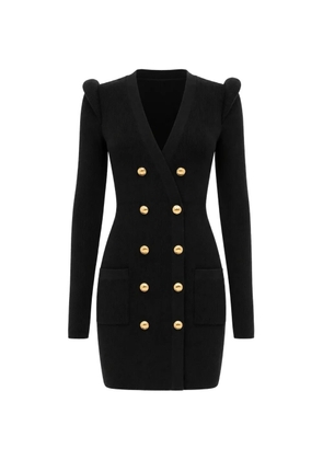 Elisabetta Franchi mini dress in knit fabric with 3D details - Black