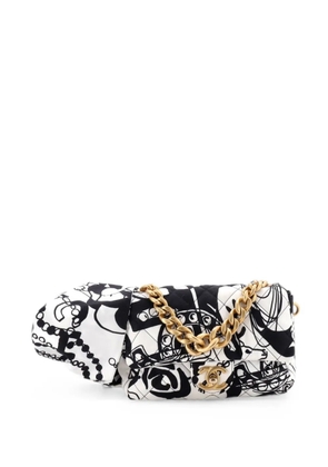 CHANEL Pre-Owned Deer Coco Flap Bag Quilted Printed Canvas Mini shoulder bag - Black