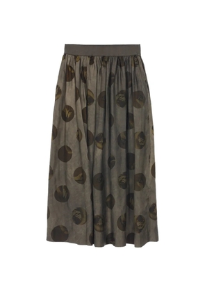 Uma Wang elasticated patterned maxi skirt - Green