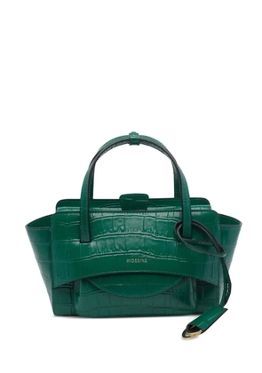HIDESINS Small Flap crocodile-effect patent leather tote bag - Green