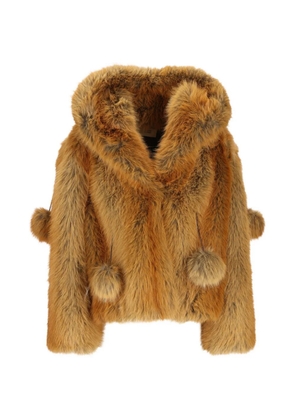 UNCOMMON hooded faux fur jacket - Brown