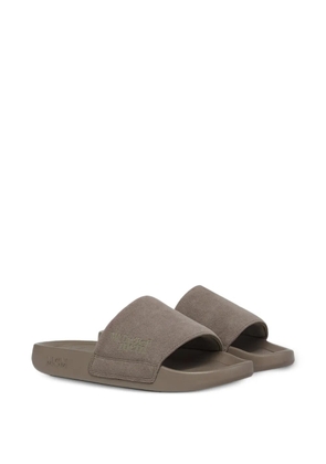 MCM we the best ultrasuede slides - Grey