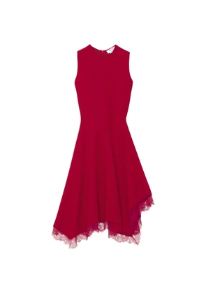 Alexander McQueen lace trim A-Line dress in red