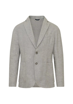 PATRICK ASSARAF single-breasted linen chambray blazer - Grey