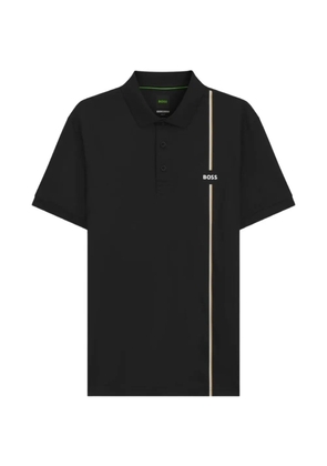 BOSS active quick-dry polo shirt with signature stripe - Black