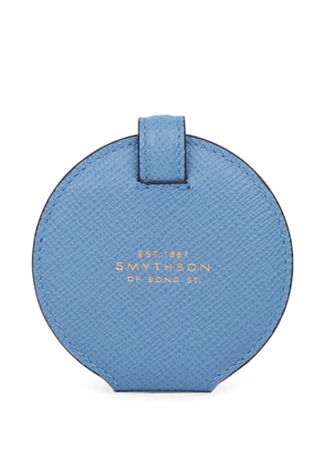 Smythson Panama leather pocket mirror - Blue