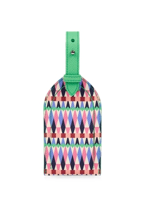 Smythson Harlequin luggage tag - Green