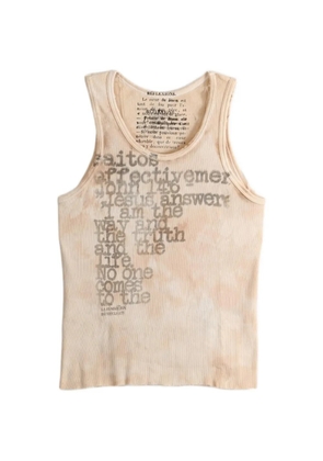 SAITOS faded-effect slogan-print vest - Neutrals